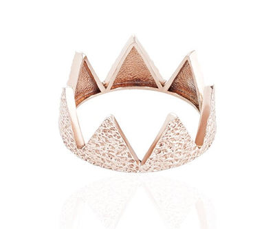 Hestia crown ring, Rose Gold Plated 18k, medium