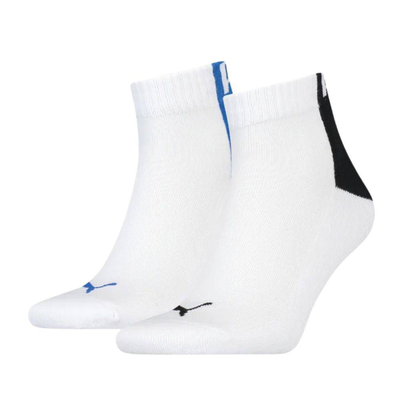 Men logo block quarter 2-pairs socks