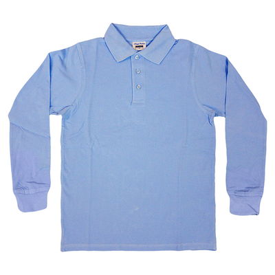 Polo shirt long sleeve, Sky Blue, medium