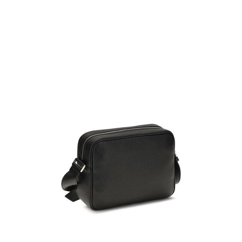 Black calf leather bos taurus shoulder bag-null