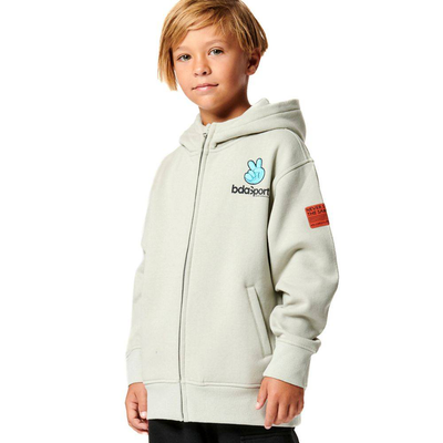 Boy's long sleeve full zip jacket, Grey, medium
