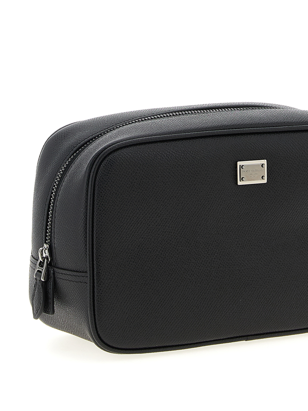 Black calfskin leather wallet-null