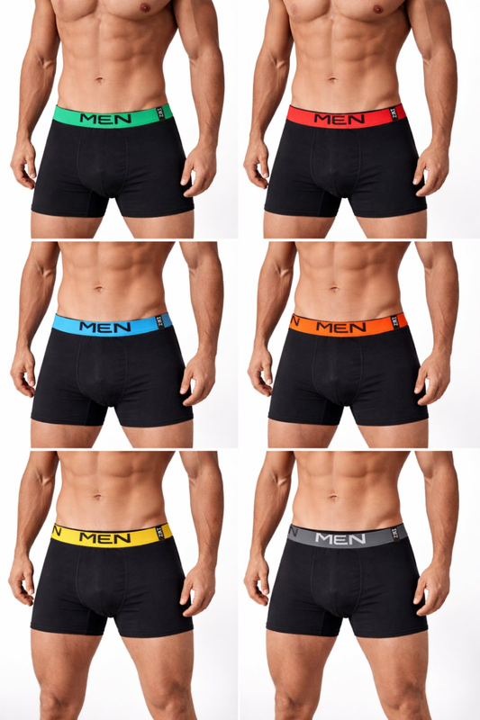 Mens boxer briefs  modern with external rubber #m123-null