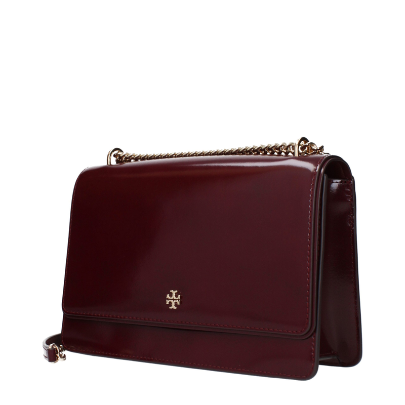 Red leather crossbody bag-null