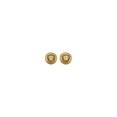 Gold metal earrings, Gold, medium
