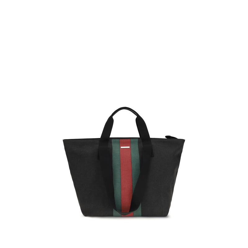 Black cotton shoulder bag-null