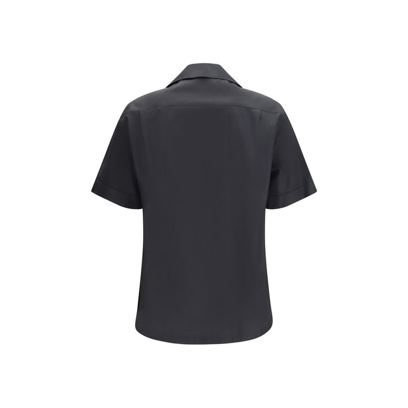 Black cotton shortsleeve shirt-null