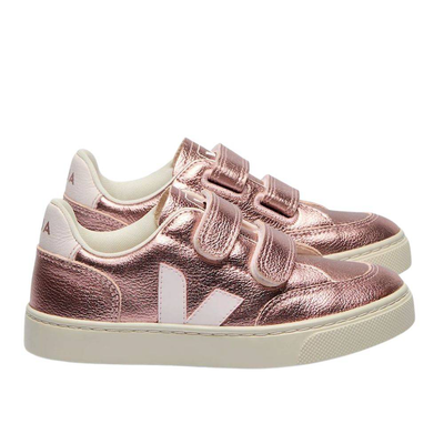 Veja v-12 chrome free leather kids, Rose Gold, medium