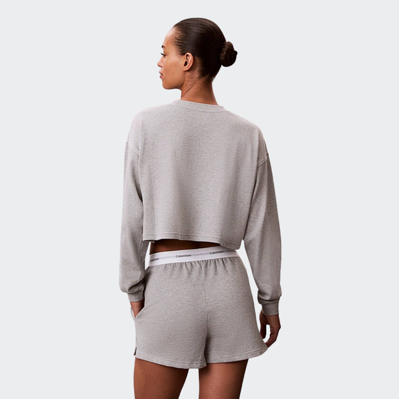 Logo jersey crop sweatshirt-null