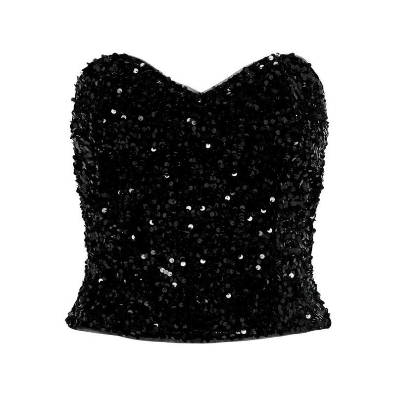 Onlconfidenc sequins heart top-null