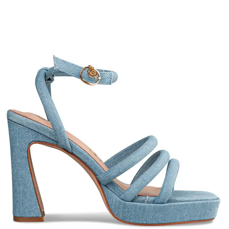 Block heel sandals by envie shoes - blue jean-null