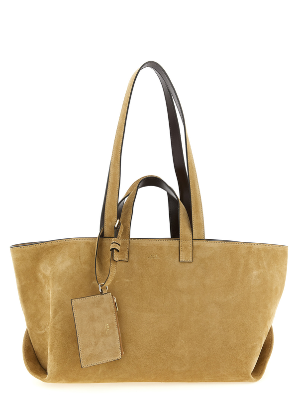 Brown cowhide tote bag-null