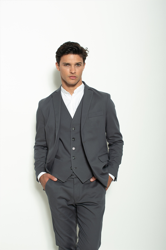 Hackers elastic slim fit textured blazer image number null