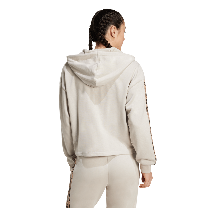 Adidas womens animal print 3-stripes french terry full-zip h-null