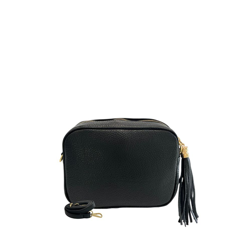 Black cowhide leather women crossbody-null