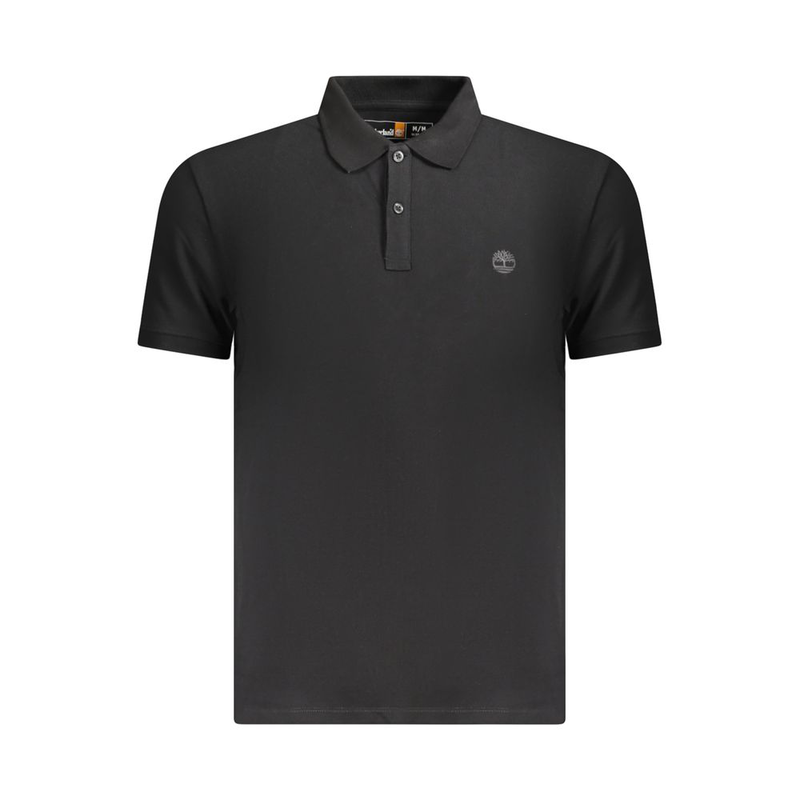 Black cotton men polo shirt-null