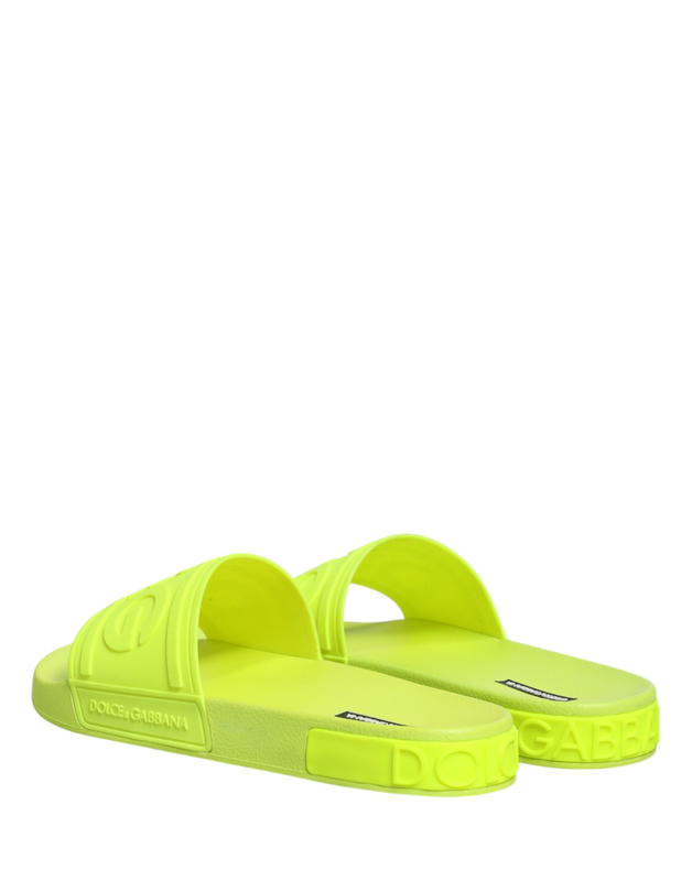 Green rubber slides sandals beachwear shoes-null