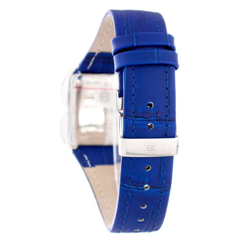 Purple leather dress watch-null