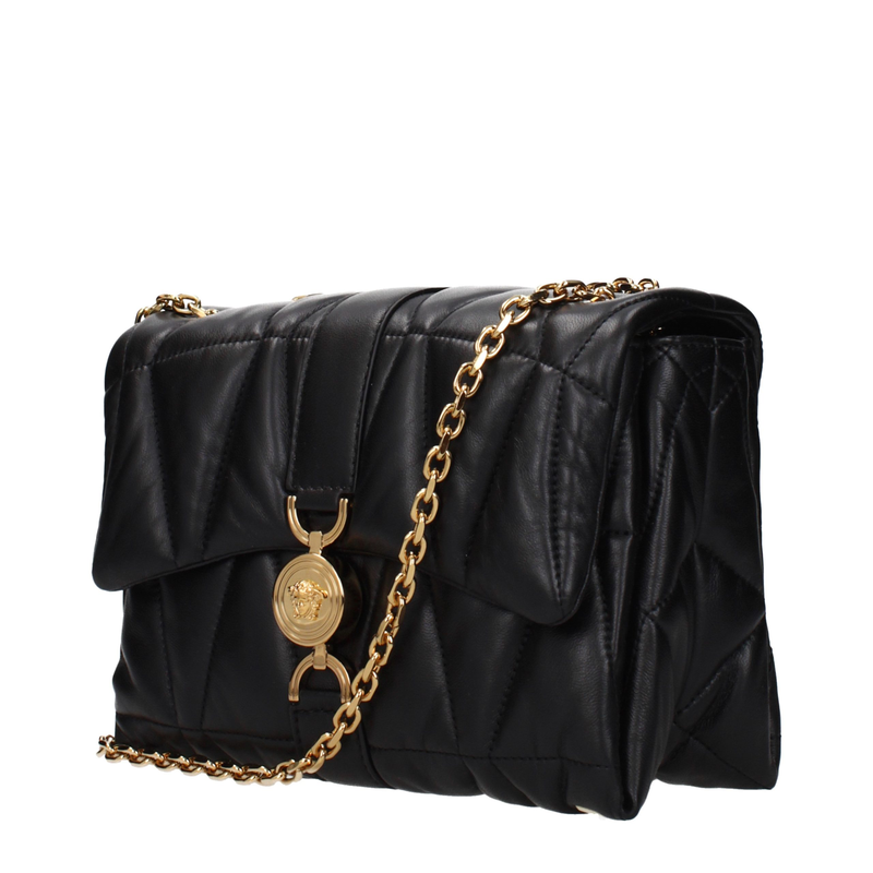 Black leather shoulder bag-null