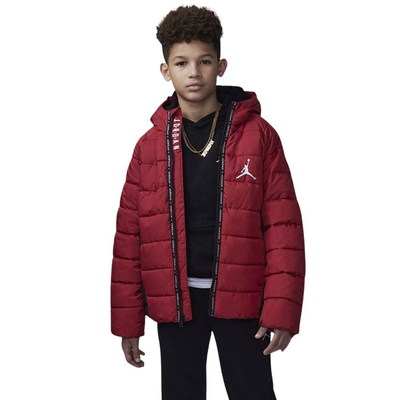 Hooded padded bomber, Gym Red, medium