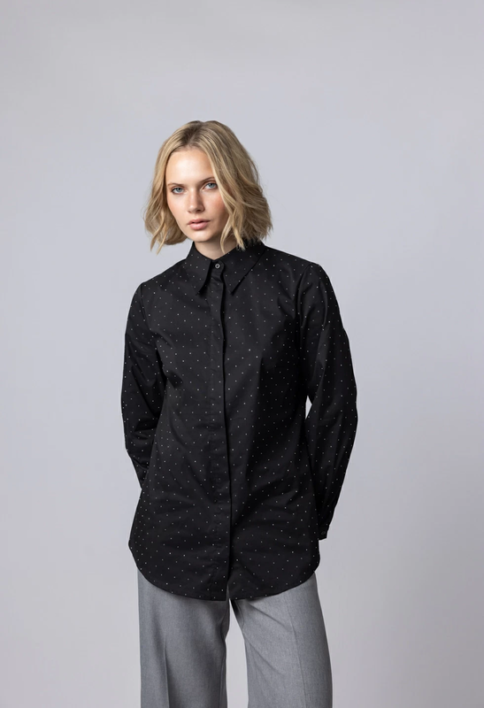 Jewelry-adorned shirt by desiree - s , black-null