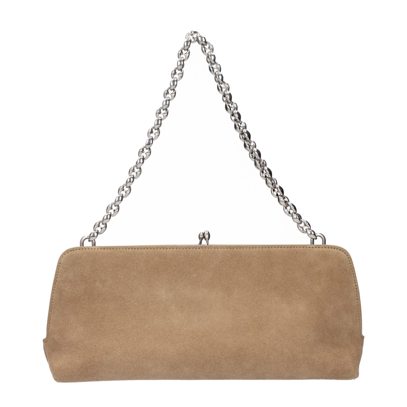 Beige leather handbag-null