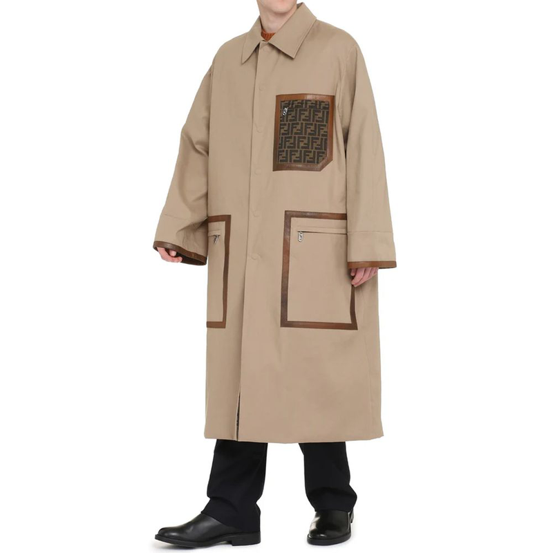 Beige cotton coat-null