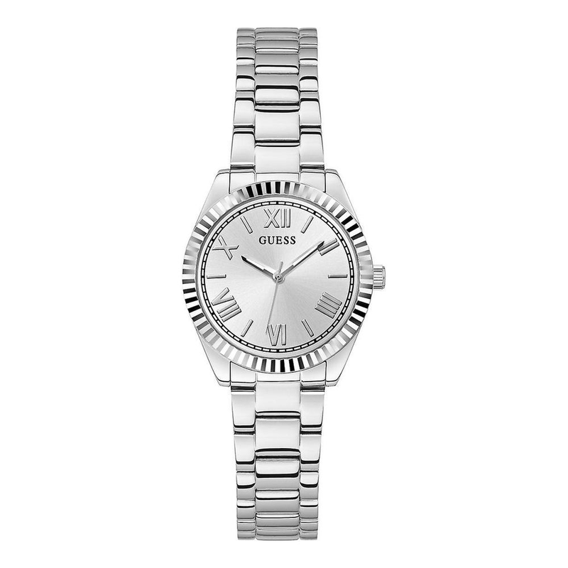 Gray stainless steel dress watch-null