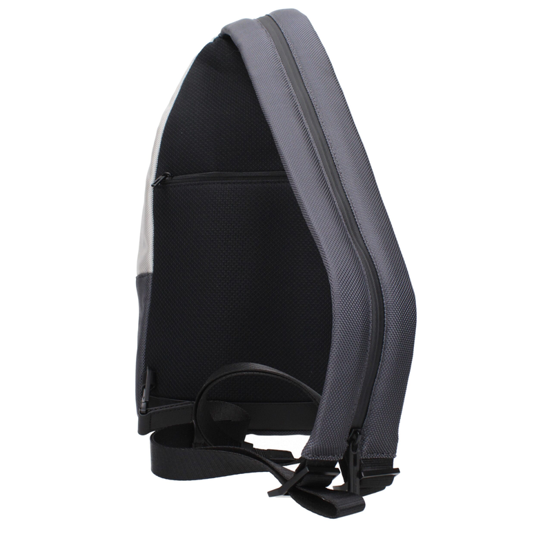 Gray fabric backpack-null