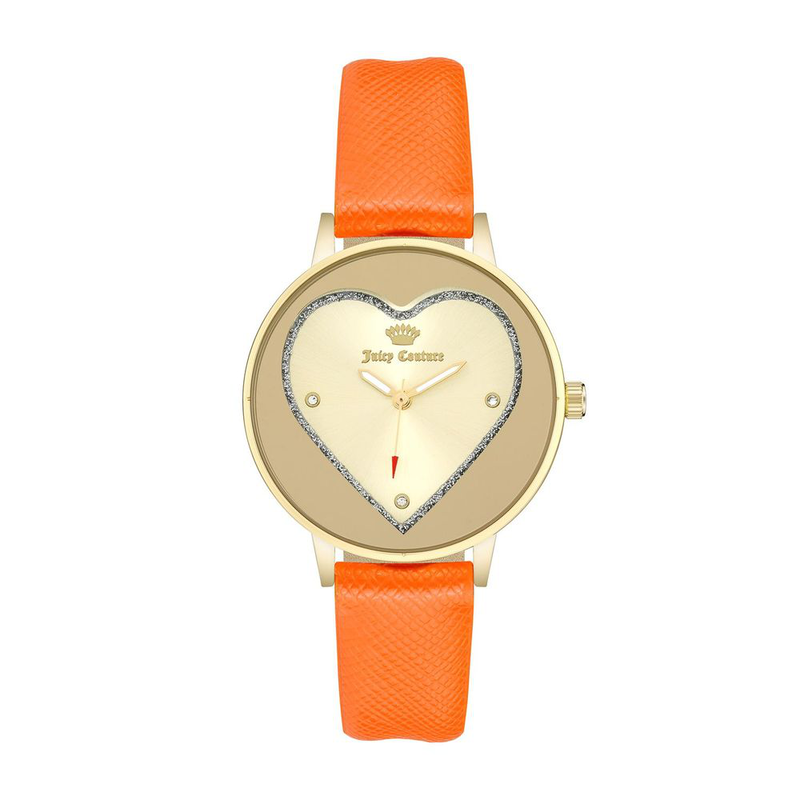 Orange plastic dress watch-null