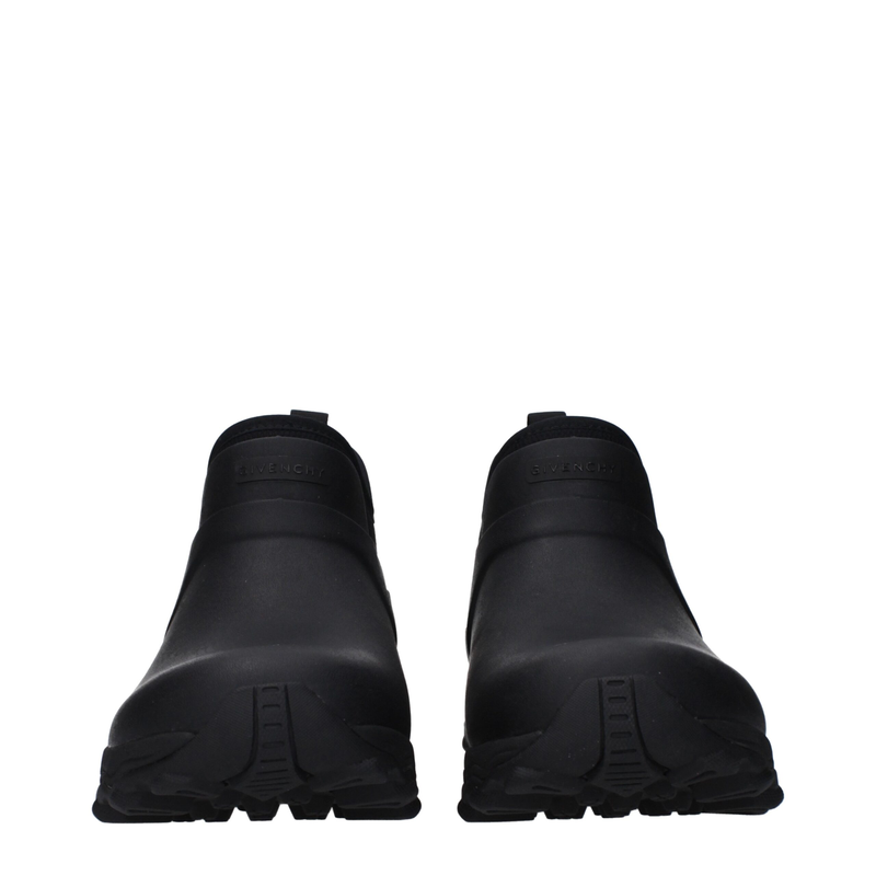 Black cotton ankle boots-null