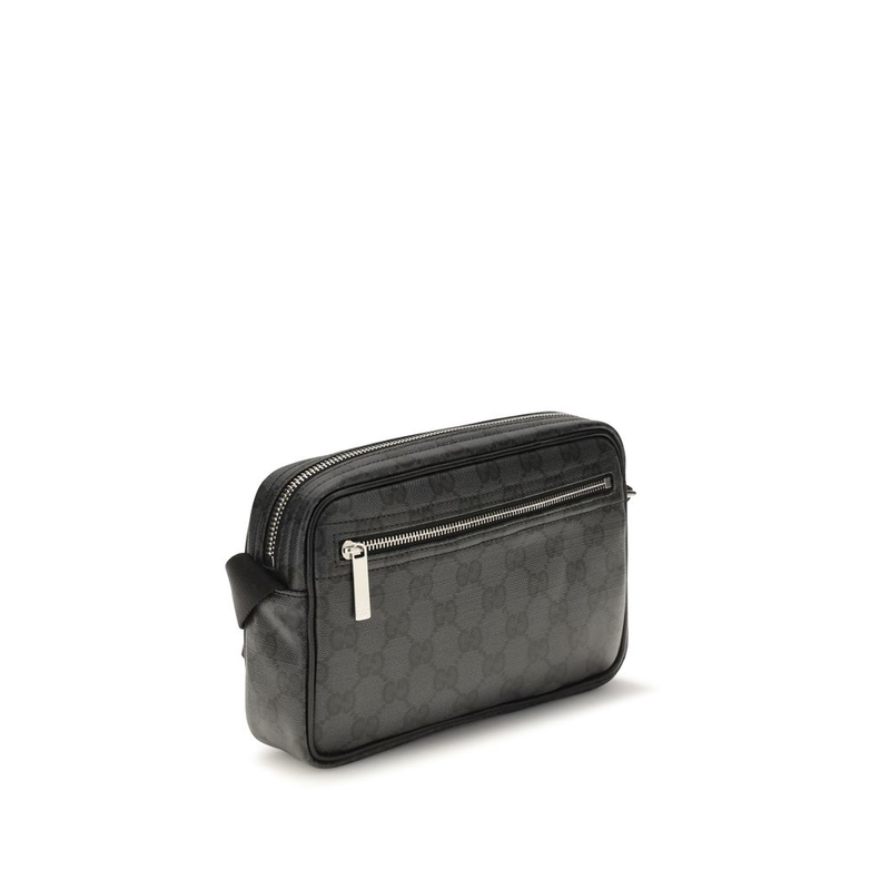 Black cotton shoulder bag-null