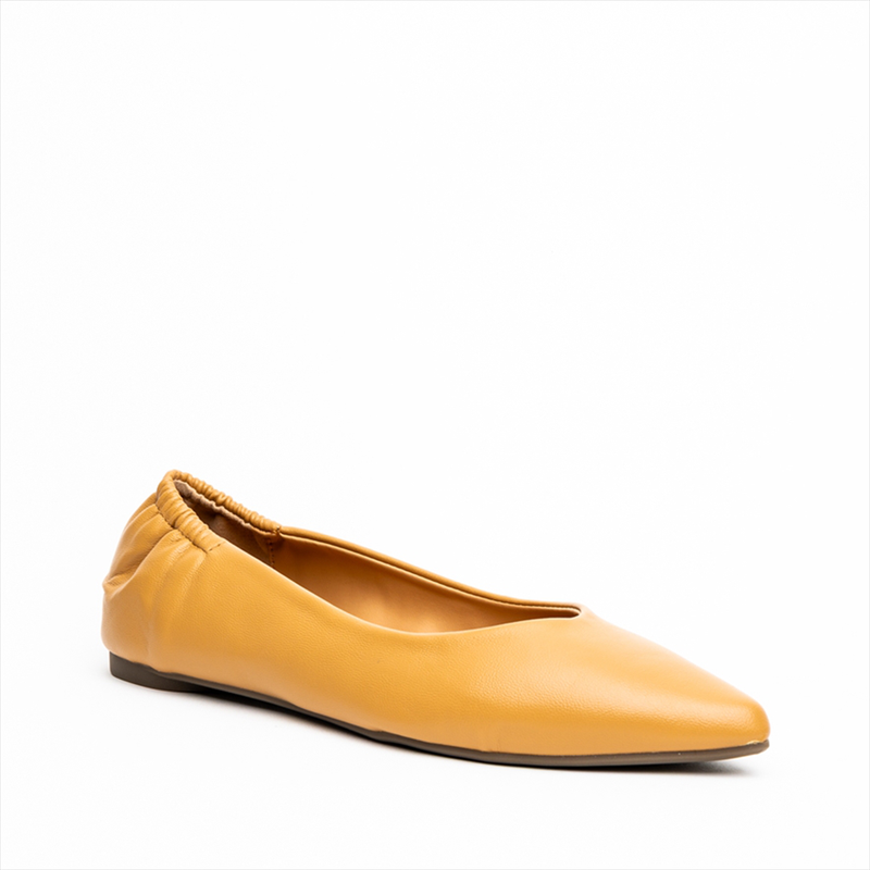 Miss belgini ruched detail ballerina flat pumps-null