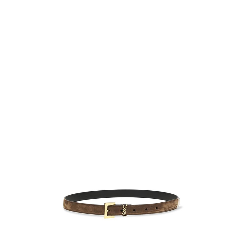 Brown calf leather bos taurus thin belt-null