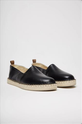 Stefan leather espadrilles, Black, medium
