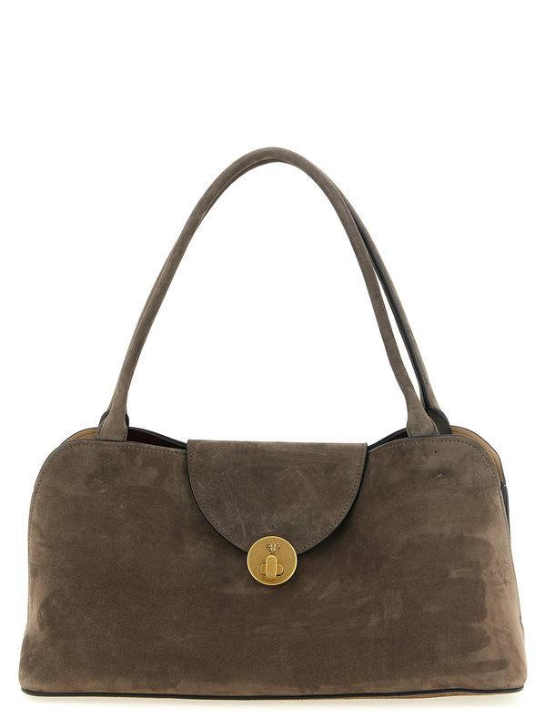 Brown calfskin shoulder bag-null