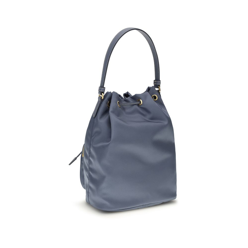 Blue polyamide backet bag-null