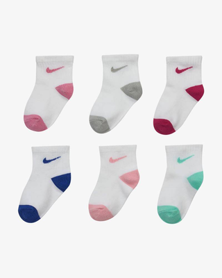 Nike infant / toddler pop color 6-pairs ankle socks