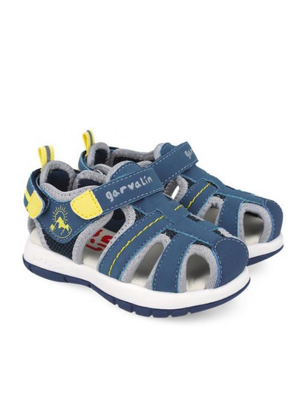 Garvalin caged boys sandals with yellow details image number null