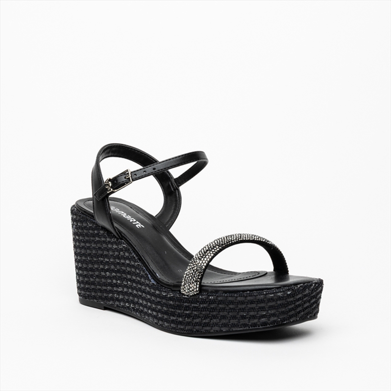 Via marte diamante toe strap high espadrille wedge heel sandals image number null