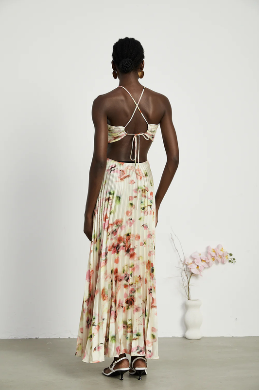 Pleated maxi dress-null