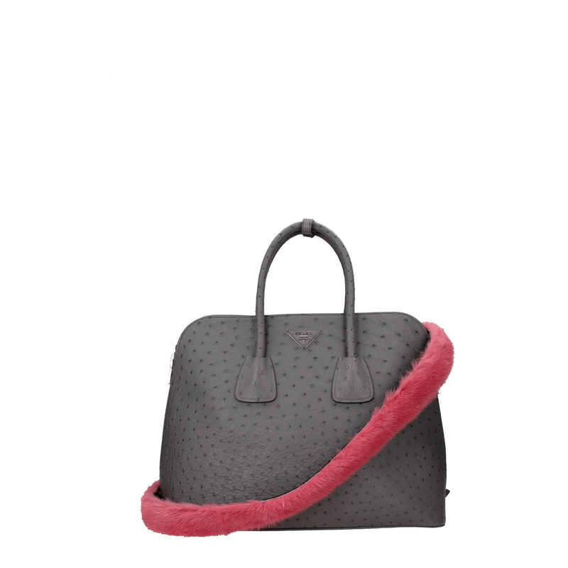 Pink fur shoulder bag-null