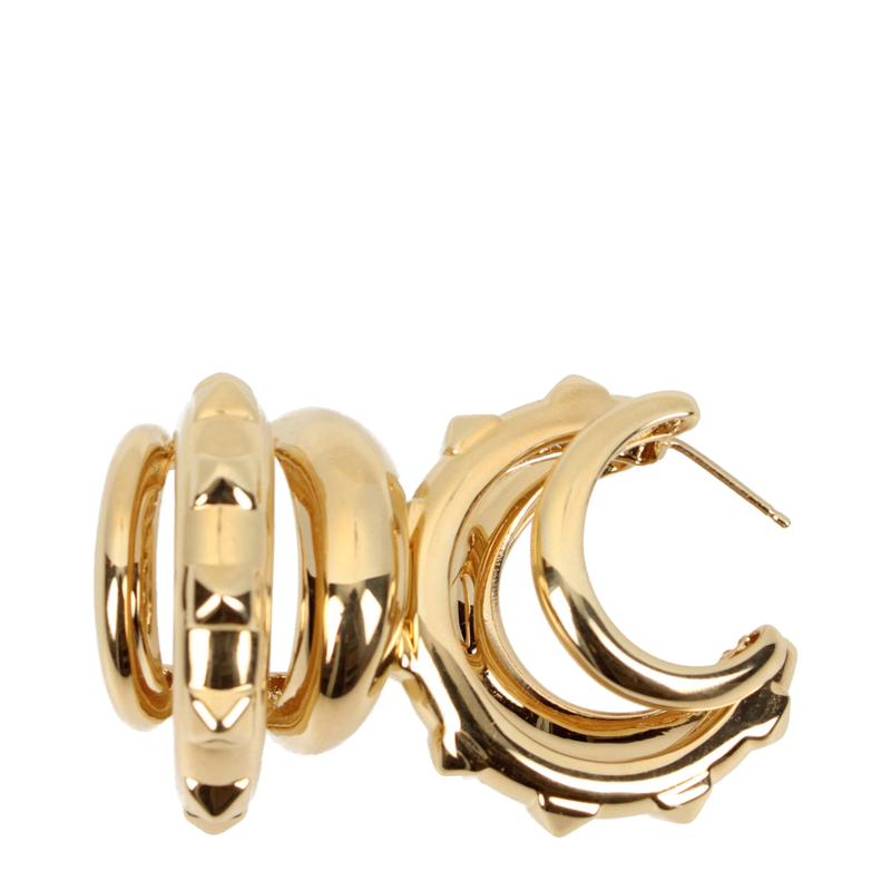 Gold metal earrings-null