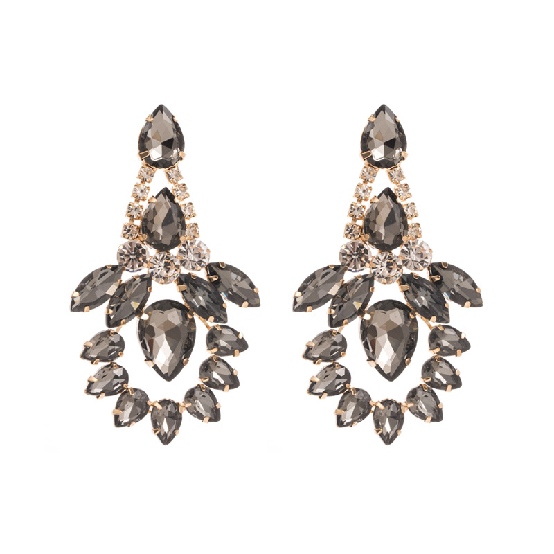 Glass crystal earrings grey image number null