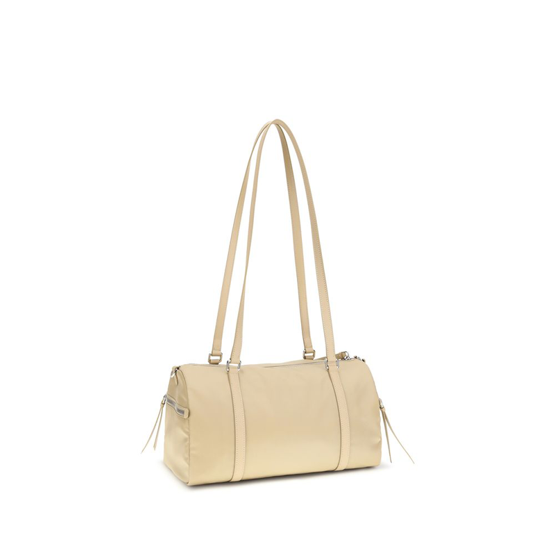 Beige polyamide shoulder bag-null