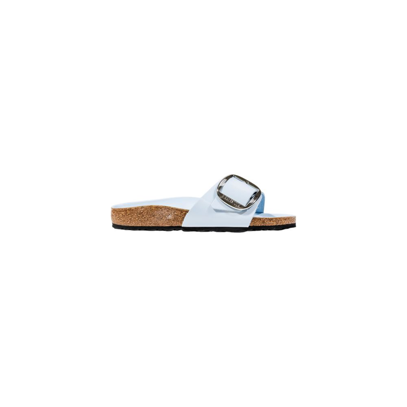 Blue artificial leather flat sandals-null