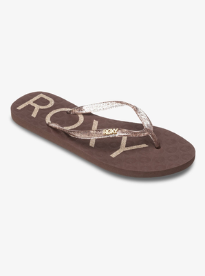 Roxy women's slides viva sparkle, Taupe, medium