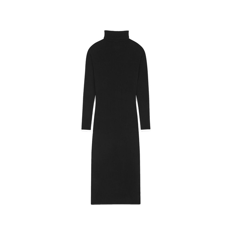 Black cashmere casual dress-null