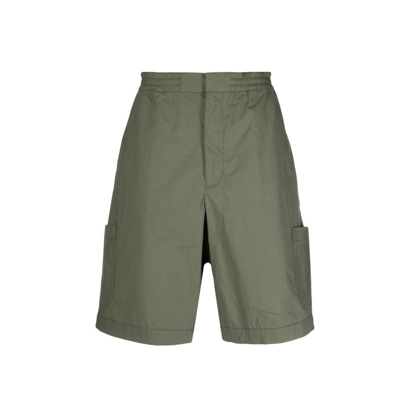 Bicolor cotton bermuda shorts-null