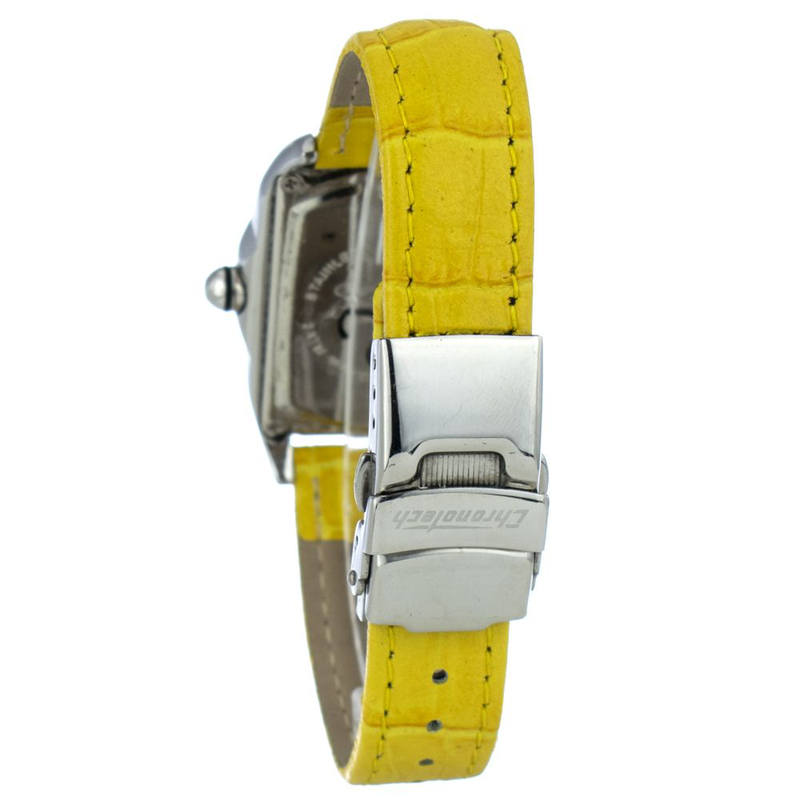 Bicolor leather dress watch-null